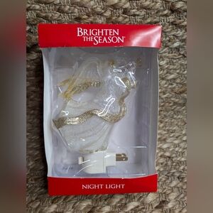 New Angel Nightlight. Clear And Gold. Christmas, Holiday, Sparkle, Glitter.